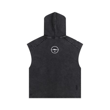 Alternative view of white wear frequency | hooded tank top
