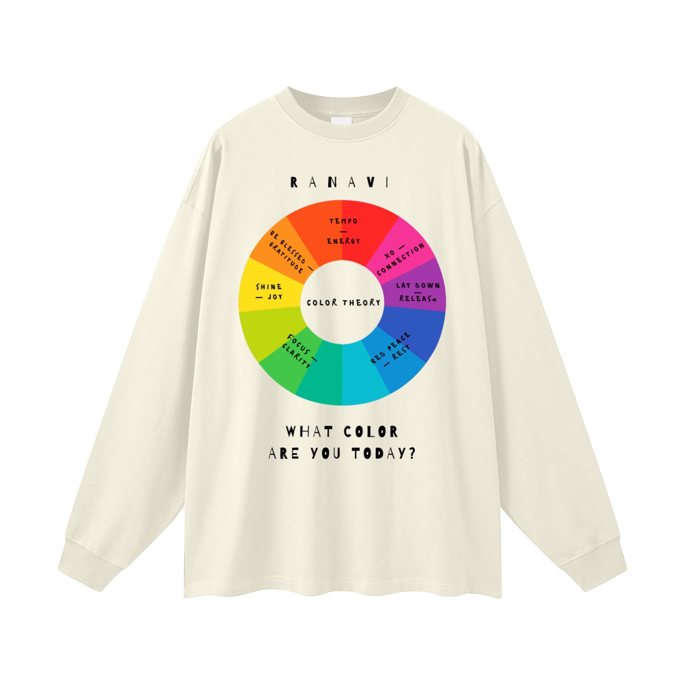 color wheel | oversized uni long sleeve t-shirt - Image 7