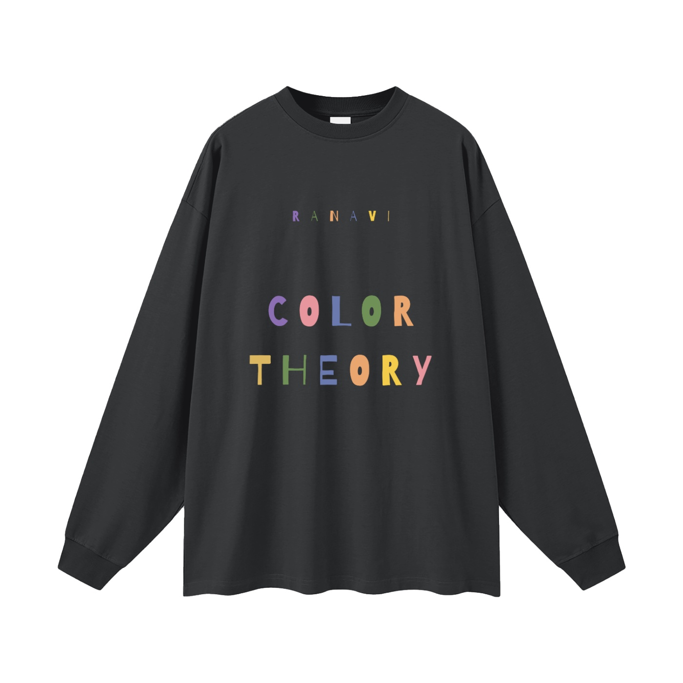 multi color theory | oversized uni long sleeve t-shirt - Image 3