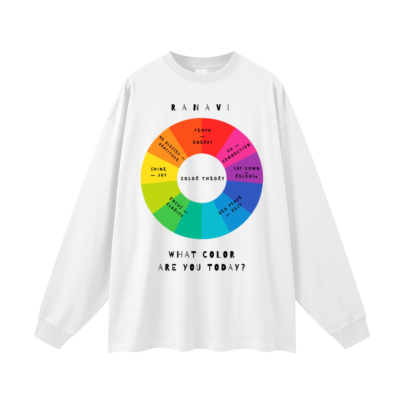 color wheel | oversized uni long sleeve t-shirt - Image 5